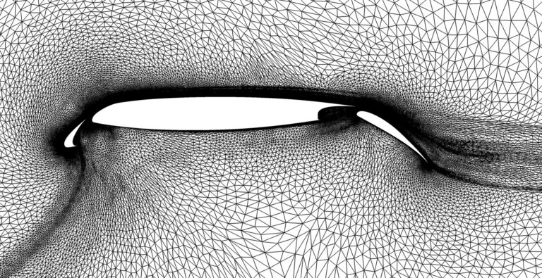 Abstract geometric wireframe depicting a partial face with an empty eye socket, composed of black intersecting lines on a white background.