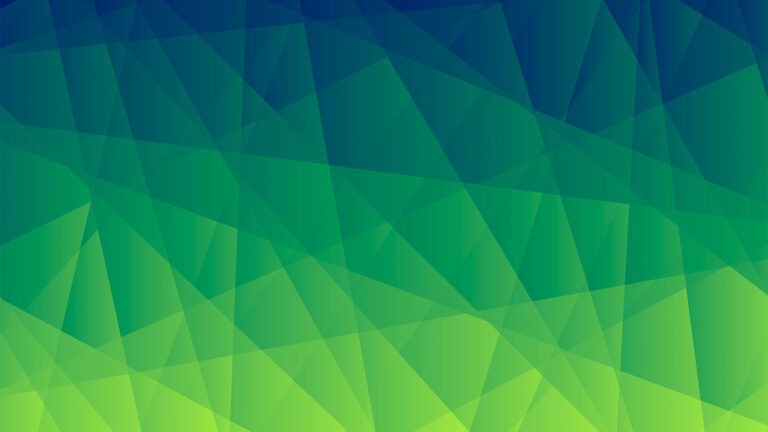 Abstract geometric pattern with overlapping triangles in shades of blue and green.