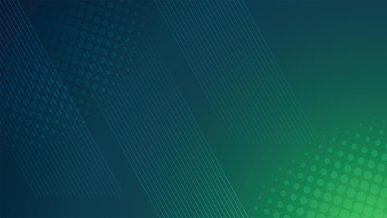 Abstract background with diagonal lines and dots, blending shades of blue and green.