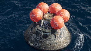 Orion capsule in Pacific Ocean