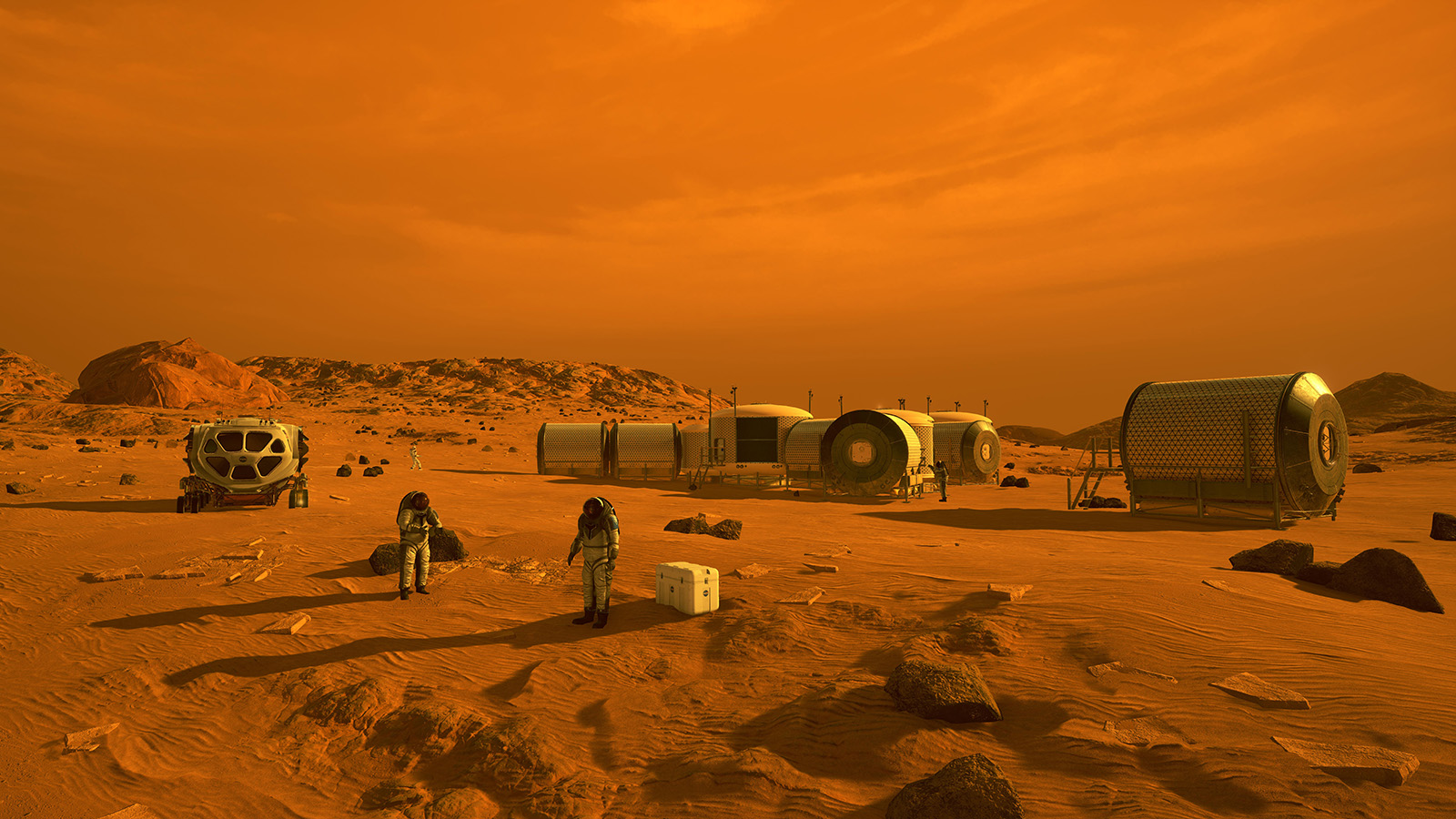 Astronauts on the surface of Mars
