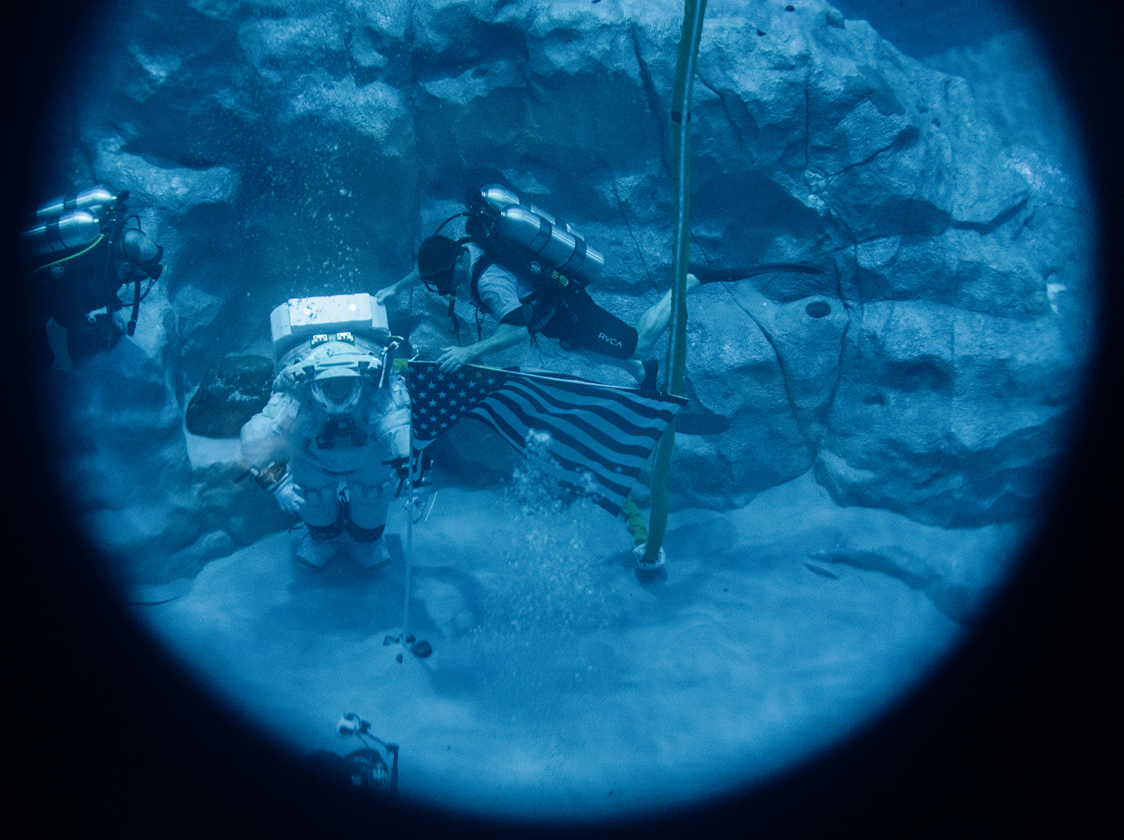 Spacesuit in pool